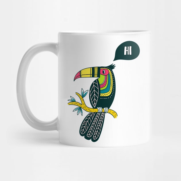 colorful toucan in boho style by yuliia_bahniuk